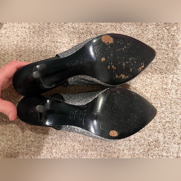 Nina silver glitter sling back heels 7 - Picture 5 of 6